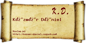 Kázmér Dániel névjegykártya