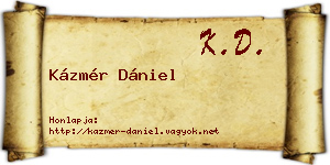 Kázmér Dániel névjegykártya